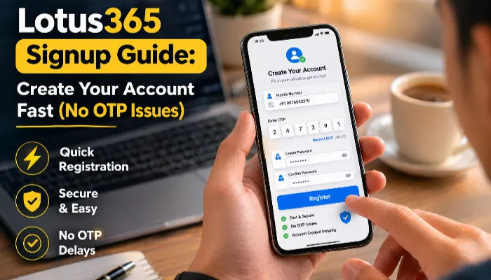 How to create Lotus365 account on mobile with OTP verification step-by-step signup process